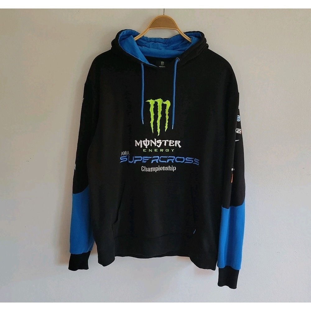 Monster Energy AMA Supercross Graphic Fleece Hoodie XL Drawstring Casual Sporty